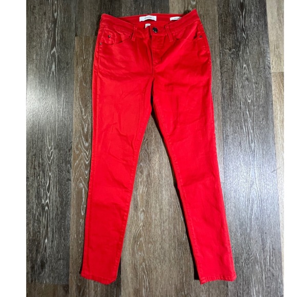 Skinnygirl Denim - Skinnygirl Jeans The Skinny Women 29/8 Red Denim Pants Mid Rise Slim Fit
